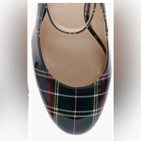 Jessica Simpson Macee green red‎ plaid patent Platform Pump heels size 11 new - Picture 6 of 7